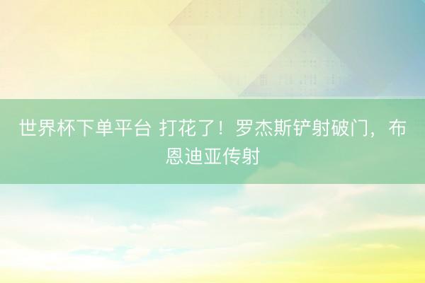 世界杯下单平台 打花了！罗杰斯铲射破门，布恩迪亚传射