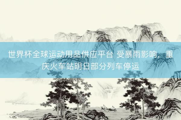 世界杯全球运动用品供应平台 受暴雨影响,重庆火车站明日部分列车停运