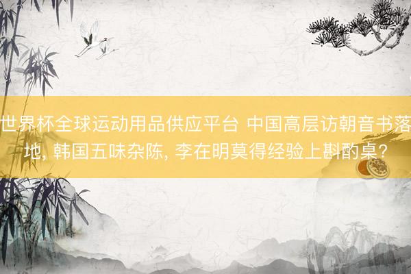 世界杯全球运动用品供应平台 中国高层访朝音书落地， 韩国五味杂陈， 李在明莫得经验上斟酌桌?