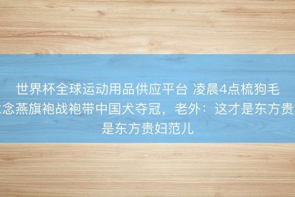 世界杯全球运动用品供应平台 凌晨4点梳狗毛！霍念念燕旗袍战袍带中国犬夺冠，老外：这才是东方贵妇范儿